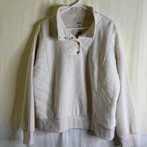NWT Sonoma Goods For Life Quilted Fleece Sweatshirt Cream/Off White Size XXL